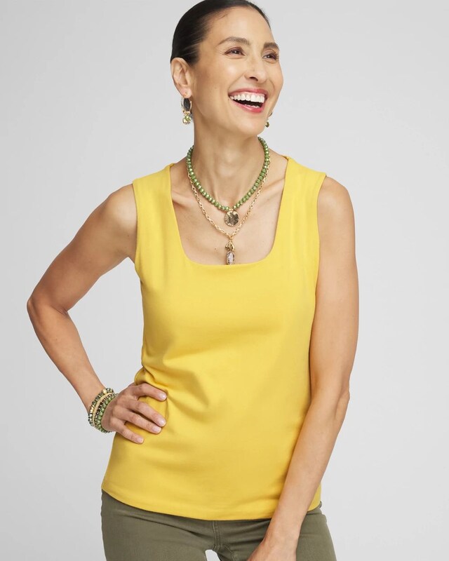 Contour Cotton Square Neck Tank